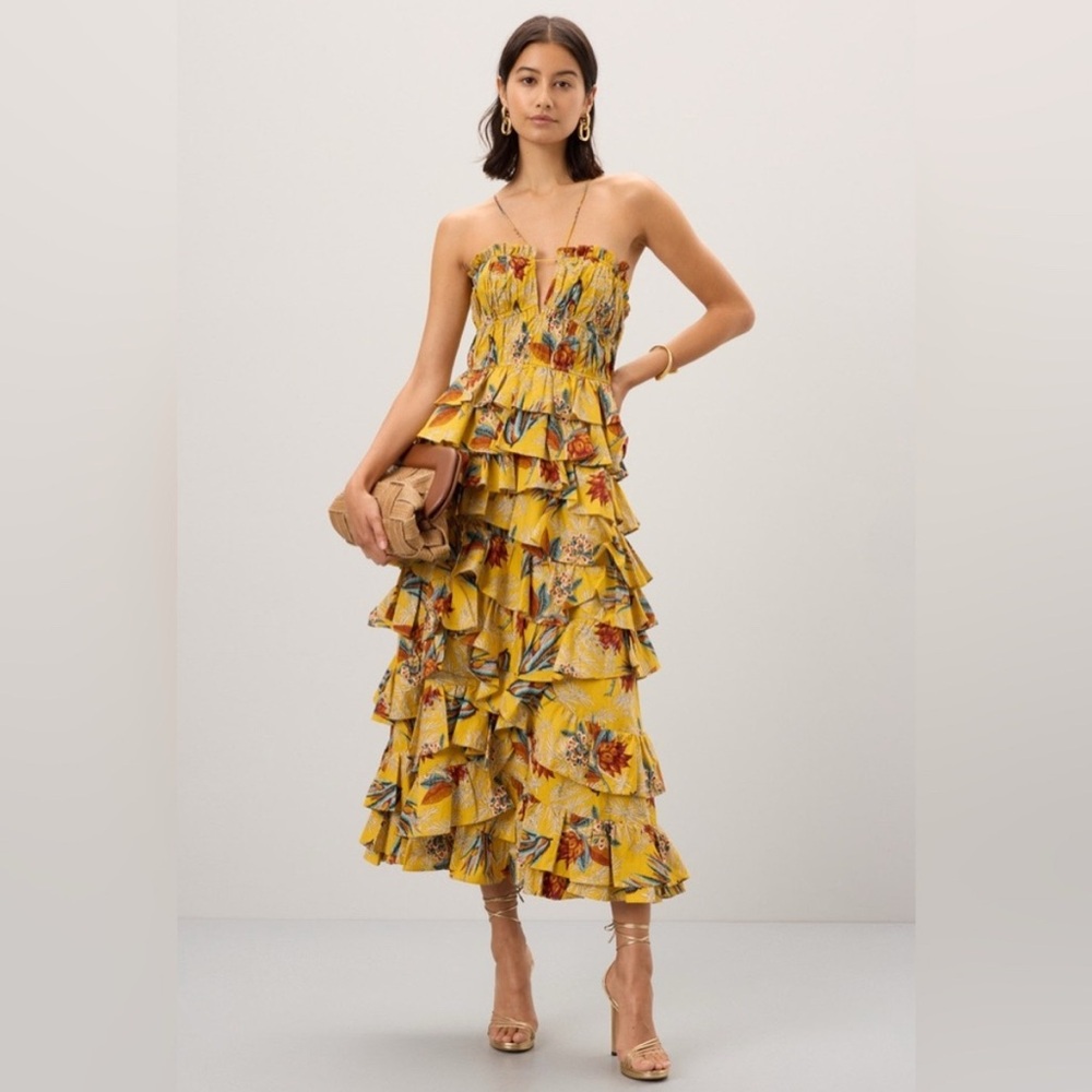 Ulla Johnson Josefine Yellow Floral Maxi Dress - Picture 3 of 15